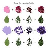 Globleland Carbon Steel Cutting Dies Stencils, for DIY Scrapbooking, Photo Album, Decorative Embossing Paper Card, Stainless Steel Color, Rose Pattern, 97~125x90~185x0.8mm, 2pcs/set