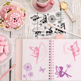 Globleland Fairy and Butterfly Stamp Clear Silicone Stamp Seal for Card Making Decoration and DIY Scrapbooking