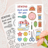Globleland Sewing Machine, Buttons, Scissors Stamps Silicone Stamp Seal for Card Making Decoration and DIY Scrapbooking
