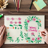 Globleland Flowers, Leaves, Frame, Background Clear Silicone Stamp Seal for Card Making Decoration and DIY Scrapbooking