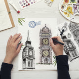 Globleland Clock Building, Bell Tower, Vintage, London, Travel Clear Silicone Stamp Seal for Card Making Decoration and DIY Scrapbooking