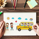 Globleland School Bus, School, Sun, Books, Apple, School Supplies Clear Silicone Stamp Seal for Card Making Decoration and DIY Scrapbooking