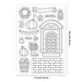Autumn, Door, Pumpkin Clear Silicone Stamp Seal for Card Making Decoration and DIY Scrapbooking