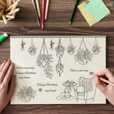 Hanging Plants, Spider Plants, Leisure Time, Sofa and Kittens Clear Stamps Silicone Stamp Seal for Card Making Decoration and DIY Scrapbooking