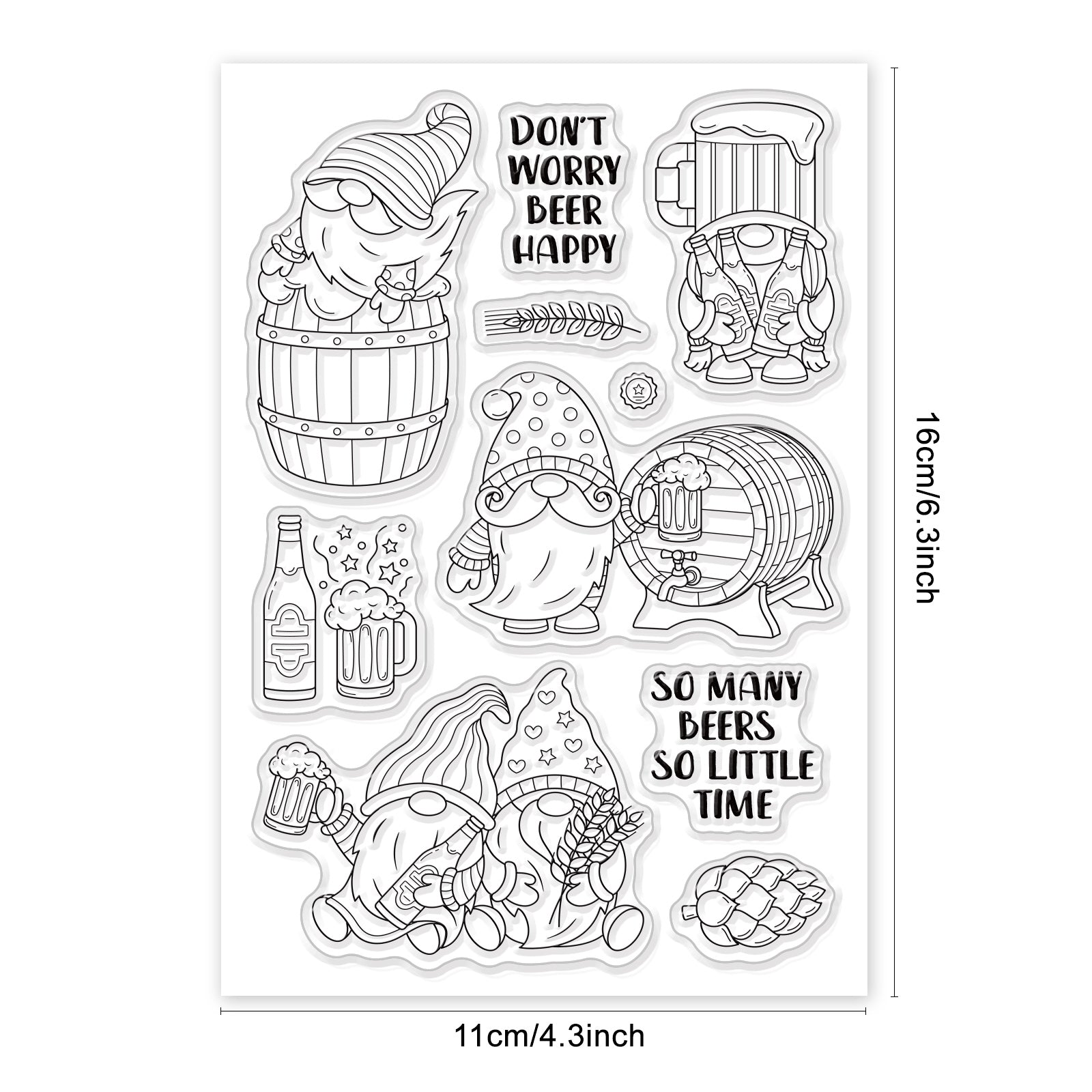 Globleland Gnome, Beer Festival Clear Silicone Stamp Seal for Card Making Decoration and DIY Scrapbooking