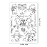 Globleland Love Cats, Angel Cats, Cupid Cats, Couple Cats, Cats, Valentine's Day, Confession, Anniversaries, Yarn Balls, Balloons, Bow, Love Clear Silicone Stamp Seal for Card Making Decoration and DIY Scrapbooking