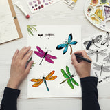 1Pc Carbon Steel Cutting Dies Stencils & 1 Sheet PVC Plastic Stamps, for DIY Scrapbooking/Photo Album, Decorative Embossing DIY Paper Card, Dragonfly, Flower, Insect Pattern