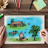 Globleland Gnome, Landscape, House Stamps Silicone Stamp Seal for Card Making Decoration and DIY Scrapbooking