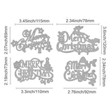 GLOBLELAND 4Pcs 4 Styles Carbon Steel Cutting Dies Stencils, for DIY Scrapbooking/Photo Album, Decorative Embossing DIY Paper Card, Christmas Themed Pattern, 1pc/style