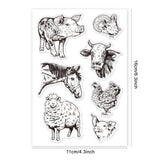 Globleland Livestock Clear Silicone Stamp Seal for Card Making Decoration and DIY Scrapbooking, Pig, Horse, Sheep, Cow, Chicken