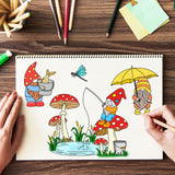 Gnome Elf, Mushroom, Fishing, Rain, Dragonfly Carbon Steel Cutting Dies Stencils, for DIY Scrapbooking/Photo Album, Decorative Embossing DIY Paper Card