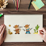 Globleland Animal, Cowboy, Cat, Cactus, Horse Clear Silicone Stamp Seal for Card Making Decoration and DIY Scrapbooking