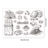 Chocolate Chunks, Cocoa Beans, Square Chocolate, Round Chocolate, Leaves, Cocoa Nuts Clear Silicone Stamp Seal for Card Making Decoration and DIY Scrapbooking
