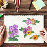 Globleland Pansies, Plant, Flower Clear Stamps Silicone Stamp Seal for Card Making Decoration and DIY Scrapbooking