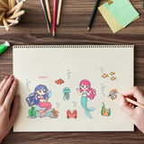 Globleland Mermaid, Summer, Ocean, Coral, Crab, Seashell, Seaweed Clear Silicone Stamp Seal for Card Making Decoration and DIY Scrapbooking