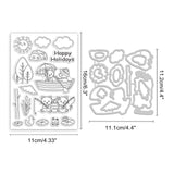 Cat Cutting Dies and Silicone Clear Stamps Set, for DIY Scrapbooking/Photo Album, Decorative Embossing DIY Paper Card