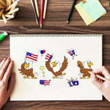 Globleland Eagle, Independence Day, USA, American Flag, Fireworks Clear Stamps Silicone Stamp Seal for Card Making Decoration and DIY Scrapbooking
