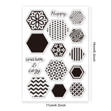 Hexagon Pattern, Polka Dots, Stripes, Retro Patterns, Waves, Gems Clear Silicone Stamp Seal for Card Making Decoration and DIY Scrapbooking