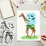 Globleland Giraffe, Animal, Tree, Bird, Realistic Clear Silicone Stamp Seal for Card Making Decoration and DIY Scrapbooking