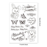Globleland Bear, Rabbit, Butterfly, Flower, Mother's Day, Easter Clear Silicone Stamp Seal for Card Making Decoration and DIY Scrapbooking