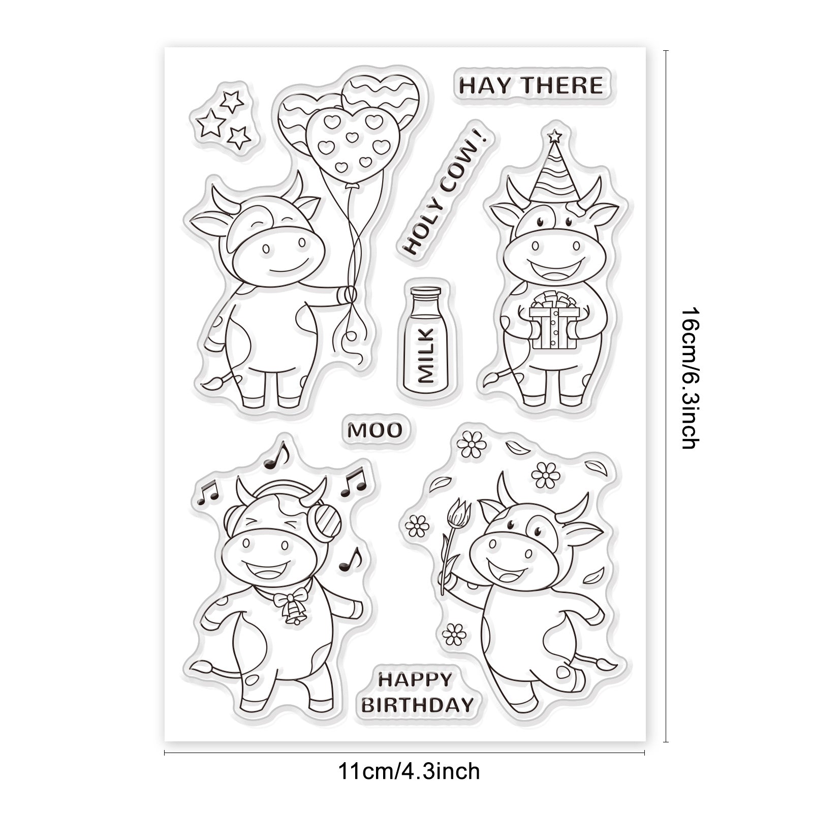 Globleland Cows Clear Silicone Stamp Seal for Card Making Decoration and DIY Scrapbooking