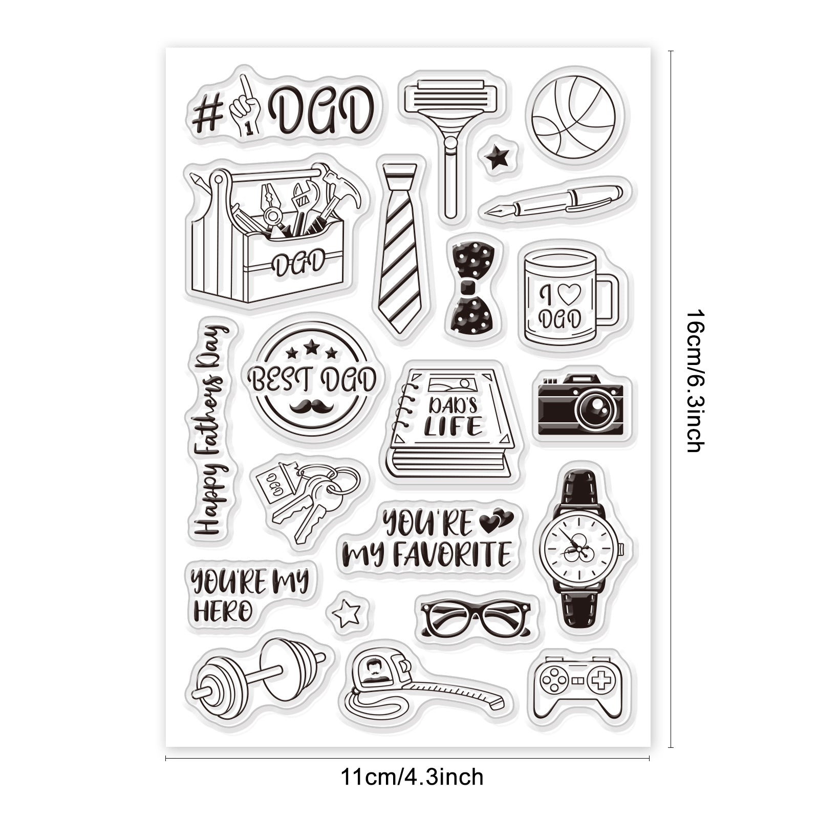 Globleland Best Dad Clear Stamps Silicone Stamp Seal for Card Making Decoration and DIY Scrapbooking