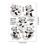 Globleland Panda Ski Stamp Clear Silicone Stamp Seal for Card Making Decoration and DIY Scrapbooking