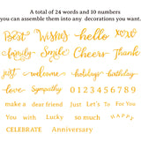Globleland 34 Pieces Grateful Blessed Words, Holiday Embossing Word Hot Foil Plate, for DIY Scrapbooking, Photo Album Decorative, Cards Making, Stamp Sheets