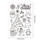 GLOBLELAND TPR Stamps, with Acrylic Board, for Imprinting Metal, Plastic, Wood, Leather, Mixed Patterns, Christmas Bell Pattern, 6-1/4x4-3/8 inches(16x11cm)
