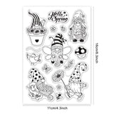 Globleland Gnome, Elves, Spring, Flowers, Bees, Butterflies, Ladybugs Clear Silicone Stamp Seal for Card Making Decoration and DIY Scrapbooking