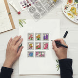 Globleland Floral Stamps, Floral Postmarks Clear Silicone Stamp Seal for Card Making Decoration and DIY Scrapbooking