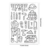 Globleland PVC Plastic Stamps, for DIY Scrapbooking, Photo Album Decorative, Cards Making, Stamp Sheets, Tools Pattern, 160x110x3mm