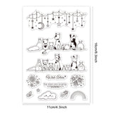 Clear Silicone Stamp Seal for Card Making Decoration and DIY Scrapbooking, Including Animals, Stars, Moon, Fireworks, Rainbow, Clouds