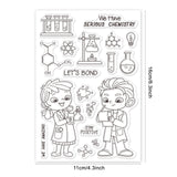 Globleland Cute Chemist, Girl, Boy Clear Stamps Silicone Stamp Seal for Card Making Decoration and DIY Scrapbooking
