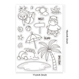 Globleland Island Time, Sloths, Elephants, Hippos, Coconut Palms Clear Silicone Stamp Seal for Card Making Decoration and DIY Scrapbooking