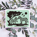 Globleland Zebra, Grassland Carbon Steel Cutting Dies Stencils, for DIY Scrapbooking/Photo Album, Decorative Embossing DIY Paper Card