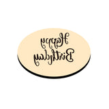 Word Happy Birthday Oval Wax Seal Stamps