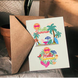 Globleland Summer, Sun, Slippers, Sunglasses, Coconut Tree, Surfboard, Beach Chair Carbon Steel Cutting Dies Stencils, for DIY Scrapbooking/Photo Album, Decorative Embossing DIY Paper Card