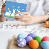 Globleland Rabbit Silhouette, Bushes, Basket, Eggs Carbon Steel Cutting Dies Stencils, for DIY Scrapbooking/Photo Album, Decorative Embossing DIY Paper Card