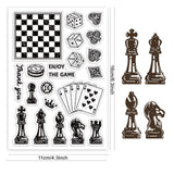 Globleland Custom PVC Plastic Clear Stamps, for DIY Scrapbooking, Photo Album Decorative, Cards Making, Chess Pattern, 160x110x3mm