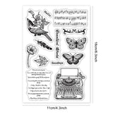 PVC Plastic Stamps, for DIY Scrapbooking, Photo Album Decorative, Cards Making, Stamp Sheets, Butterfly Pattern, 16x11x0.3cm