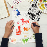 Globleland PVC Plastic Stamps, for DIY Scrapbooking, Photo Album Decorative, Cards Making, Stamp Sheets, Dog Pattern, 160x110x3mm