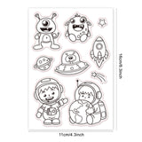 Globleland Alien, Planet, Flying Saucer, Meteor, Rocket, Astronaut, Star Clear Silicone Stamp Seal for Card Making Decoration and DIY Scrapbooking