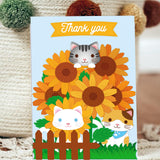 Globleland Cat, Sunflower, Fence, Flower Carbon Steel Cutting Dies Stencils, for DIY Scrapbooking/Photo Album, Decorative Embossing DIY Paper Card