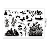 Globleland Custom PVC Plastic Clear Stamps, for DIY Scrapbooking, Photo Album Decorative, Cards Making, Dragonfly Pattern, 160x110x3mm