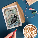 Globleland Custom PVC Plastic Clear Stamps, for DIY Scrapbooking, Photo Album Decorative, Cards Making, Raven, 160x110x3mm