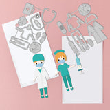 Globleland Doctor, Nurse, Stethoscope, Medicine Cabinet Carbon Steel Cutting Dies Stencils, for DIY Scrapbooking/Photo Album, Decorative Embossing DIY Paper Card