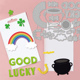 Globleland St. Patrick's Day Gnome, Clover, Gold Coin, Rainbow Carbon Steel Cutting Dies Stencils, for DIY Scrapbooking/Photo Album, Decorative Embossing DIY Paper Card