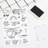 1Pc Carbon Steel Cutting Dies Stencils & 1 Sheet PVC Plastic Stamps, for DIY Scrapbooking/Photo Album, Decorative Embossing DIY Paper Card, High-flying  Animals Pattern