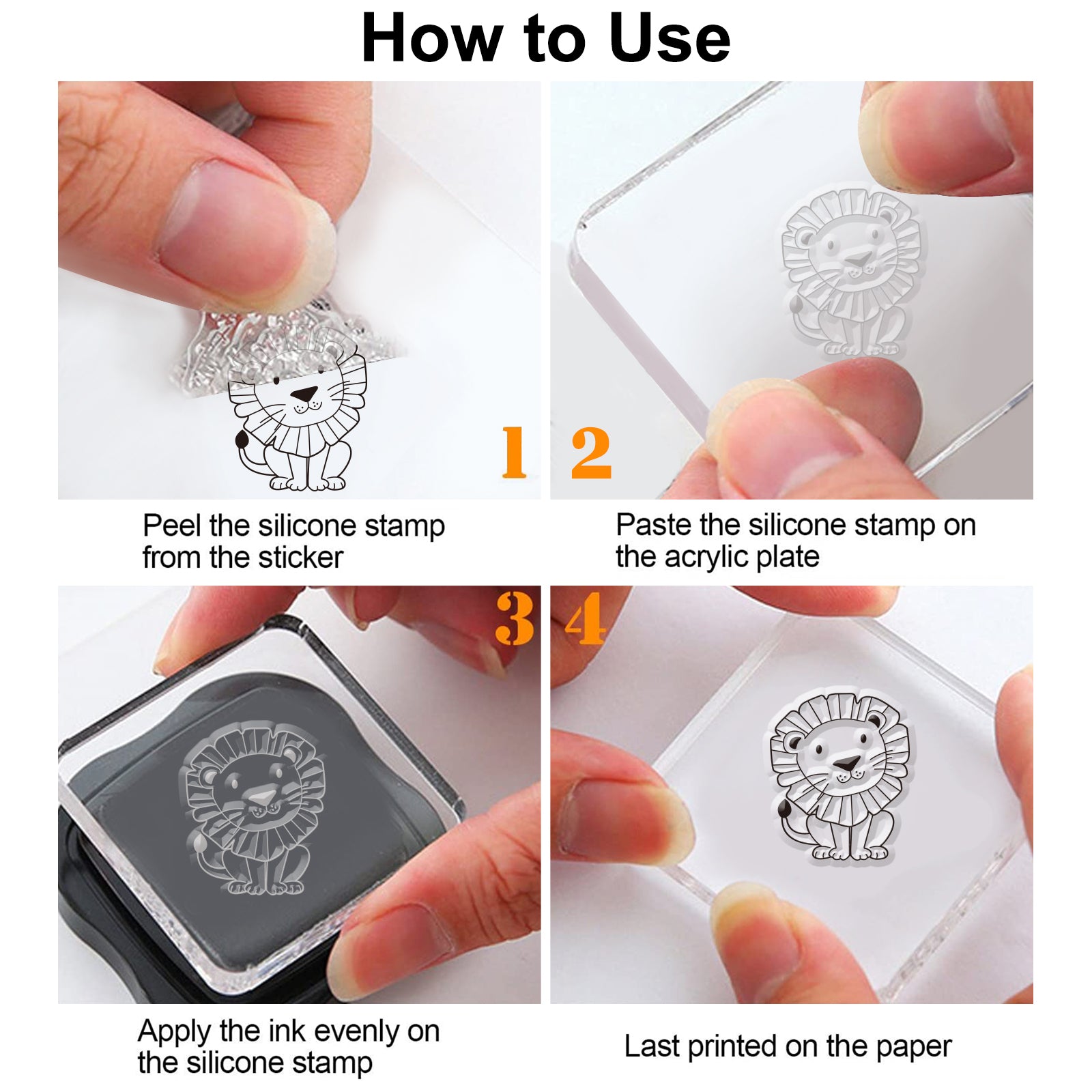 Globleland Clear Silicone Stamp Seal for Card Making Decoration and DIY Scrapbooking, Zoo, Monkey, Lion, Cat, Giraffe, Bird